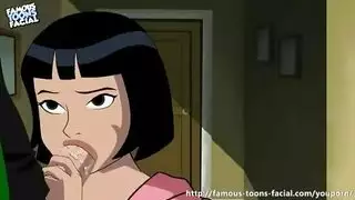 فتاة رسوم متحركة تبلع بعمق وتتلقى قذفًا لزجًا